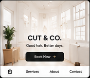 Cut and Co — light and minimal barber webpage