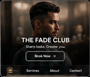 The Fade Club — portrait-led black barber webpage